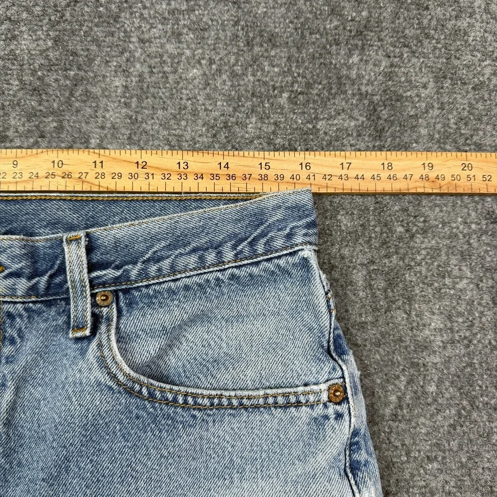 Levis 505 Shorts Mens Size 34 Regular Fit Light Wash Vintage Distressed Denim